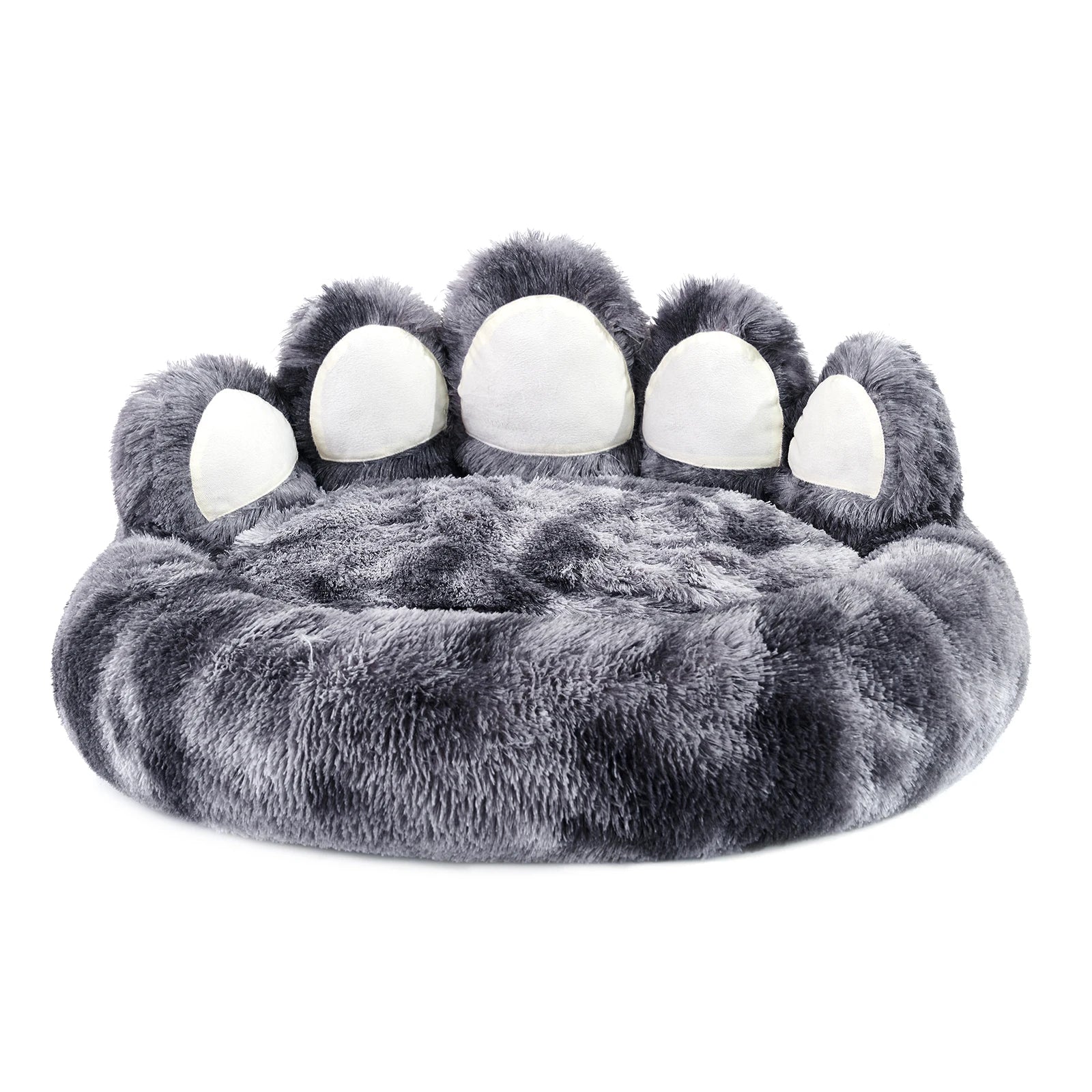 Paw-Shaped Fluffy Dog & Cat Bed - Warm, Cozy, and Comfy Cushion for Deep Sleep