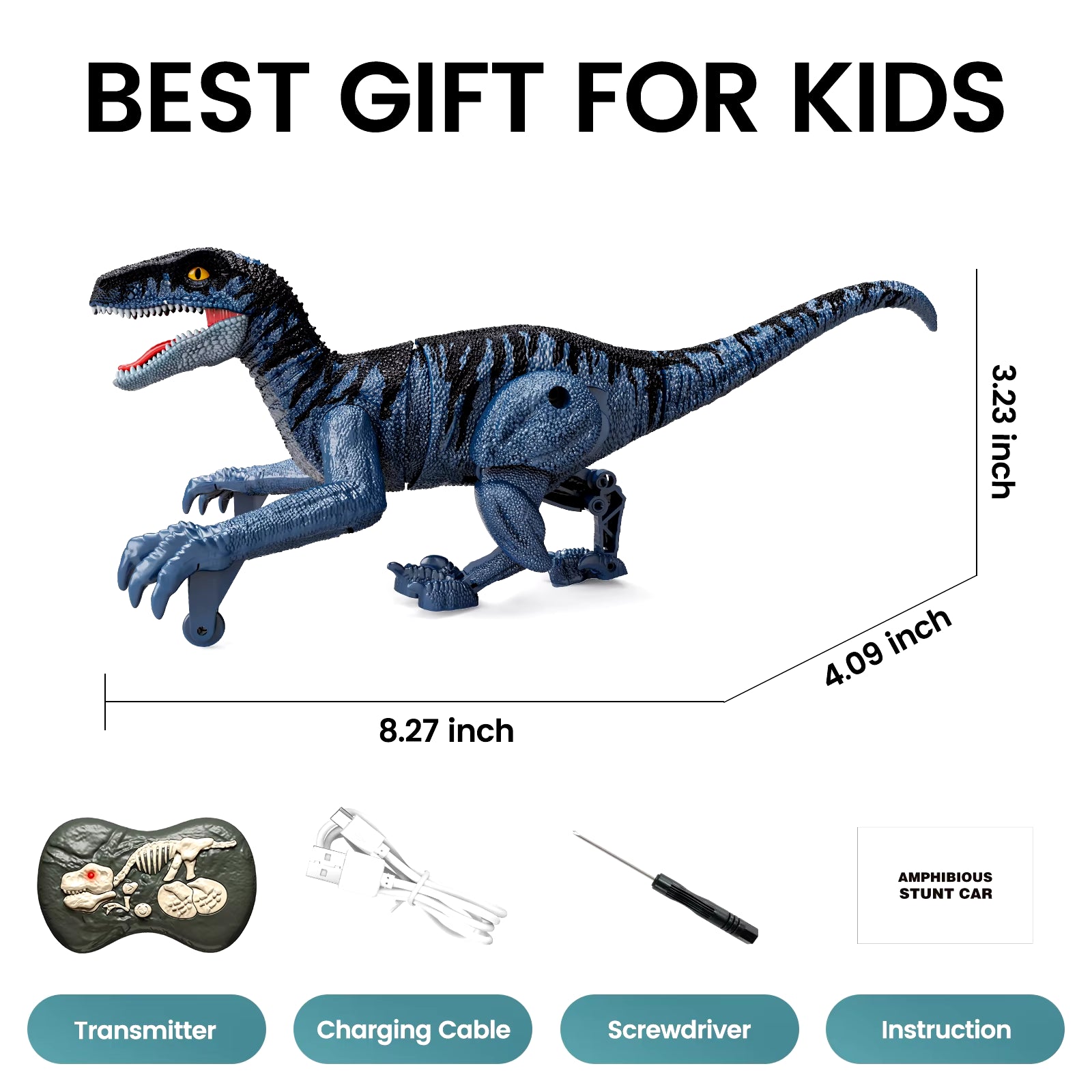 Remote Control Dinosaur Toy - Walking Robot Velociraptor, Perfect Gift for Kids 