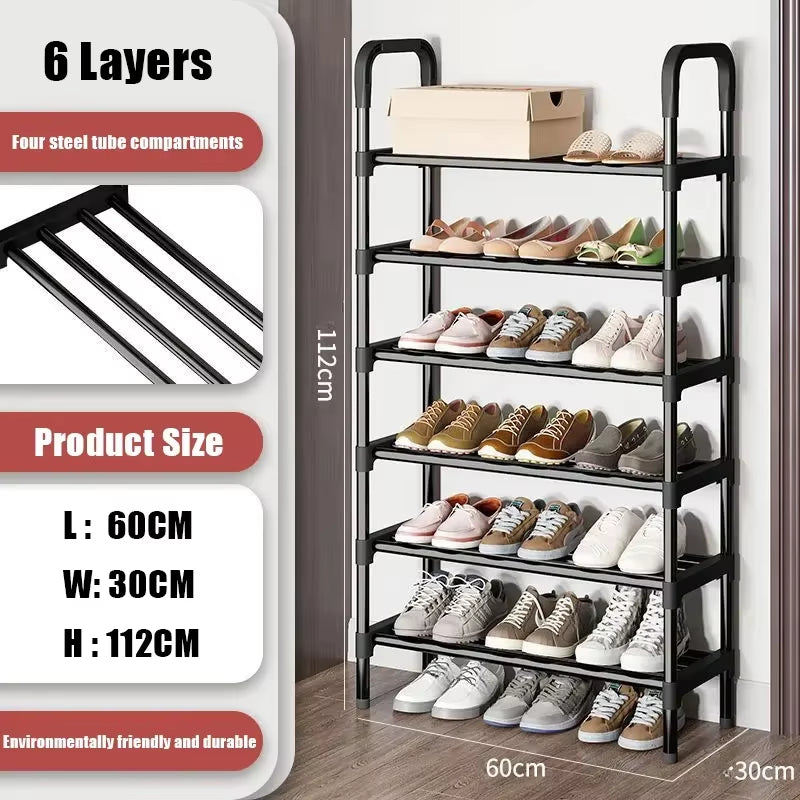 Multilayer Metal Shoe Rack – Space-Saving Organizer for Shoes & Plants