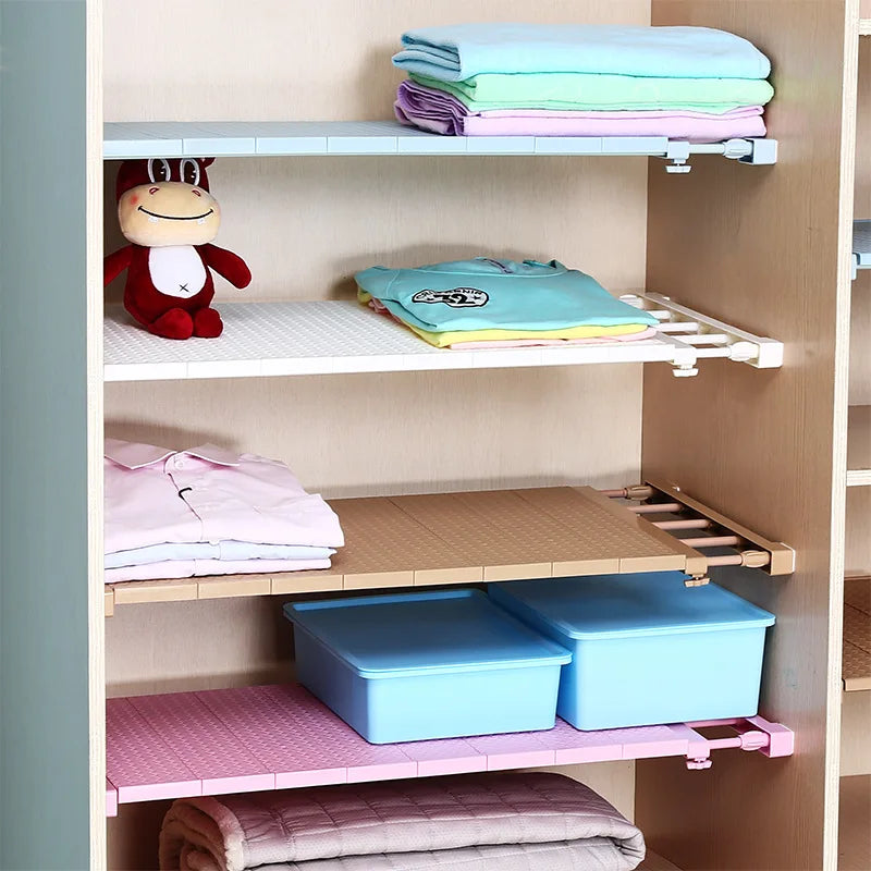 Adjustable Wall-Mounted Storage Shelf – Closet Organizer