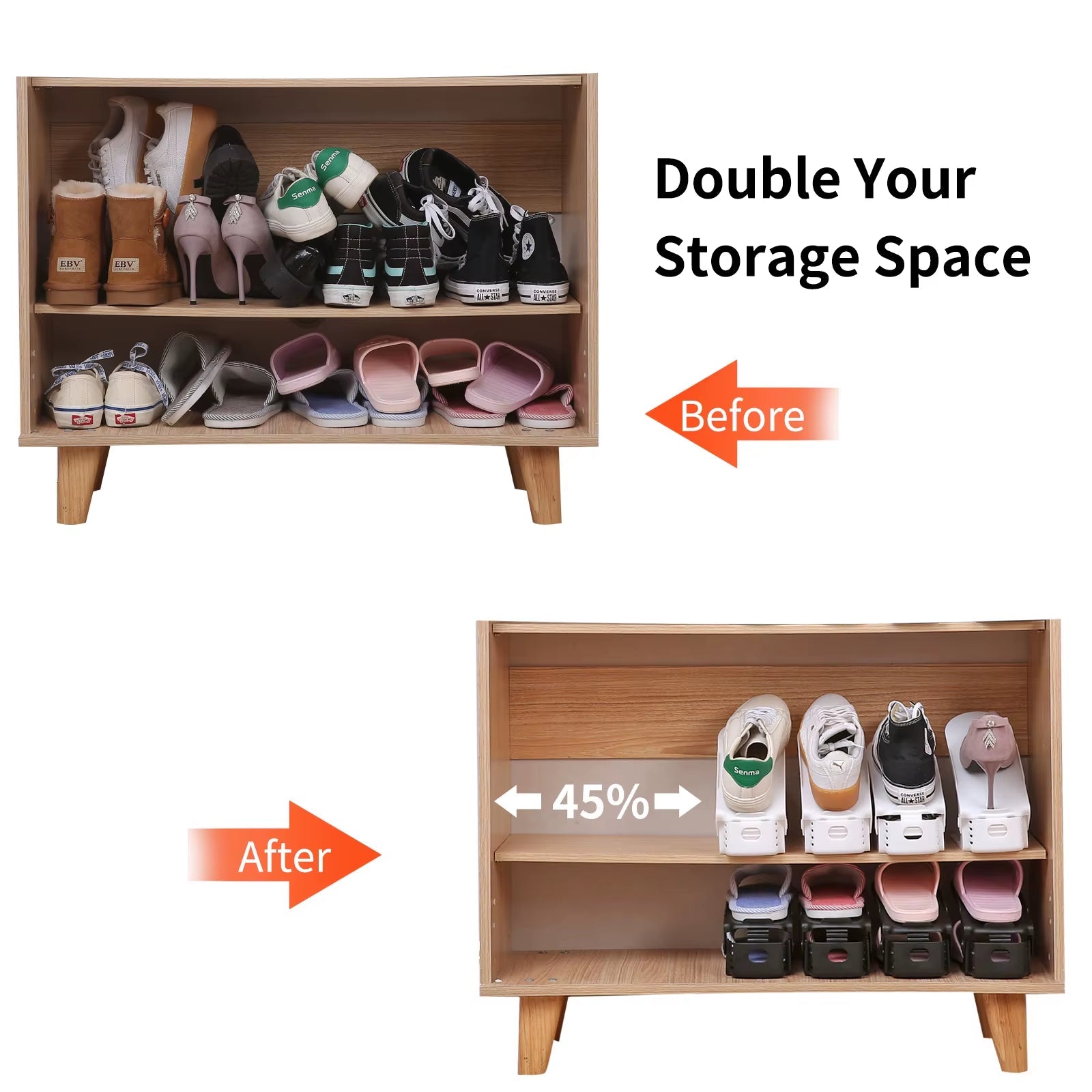 Adjustable Shoe Slots Organizer – Maximize Closet Space