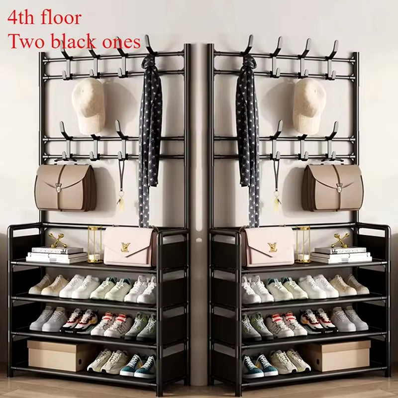 Multi-Layer Clothes & Shoe Rack – Floor-Standing Organizer for Hats, Shoes & More