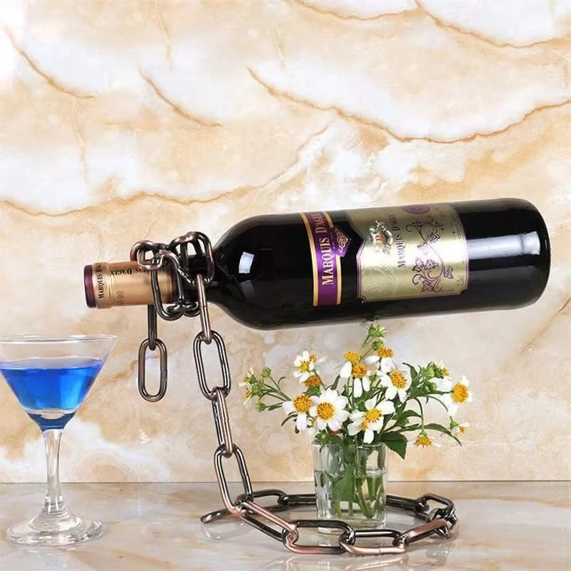 Magic Hanging Chain Rack: A Mesmerizing Bottle Display ✨🍷