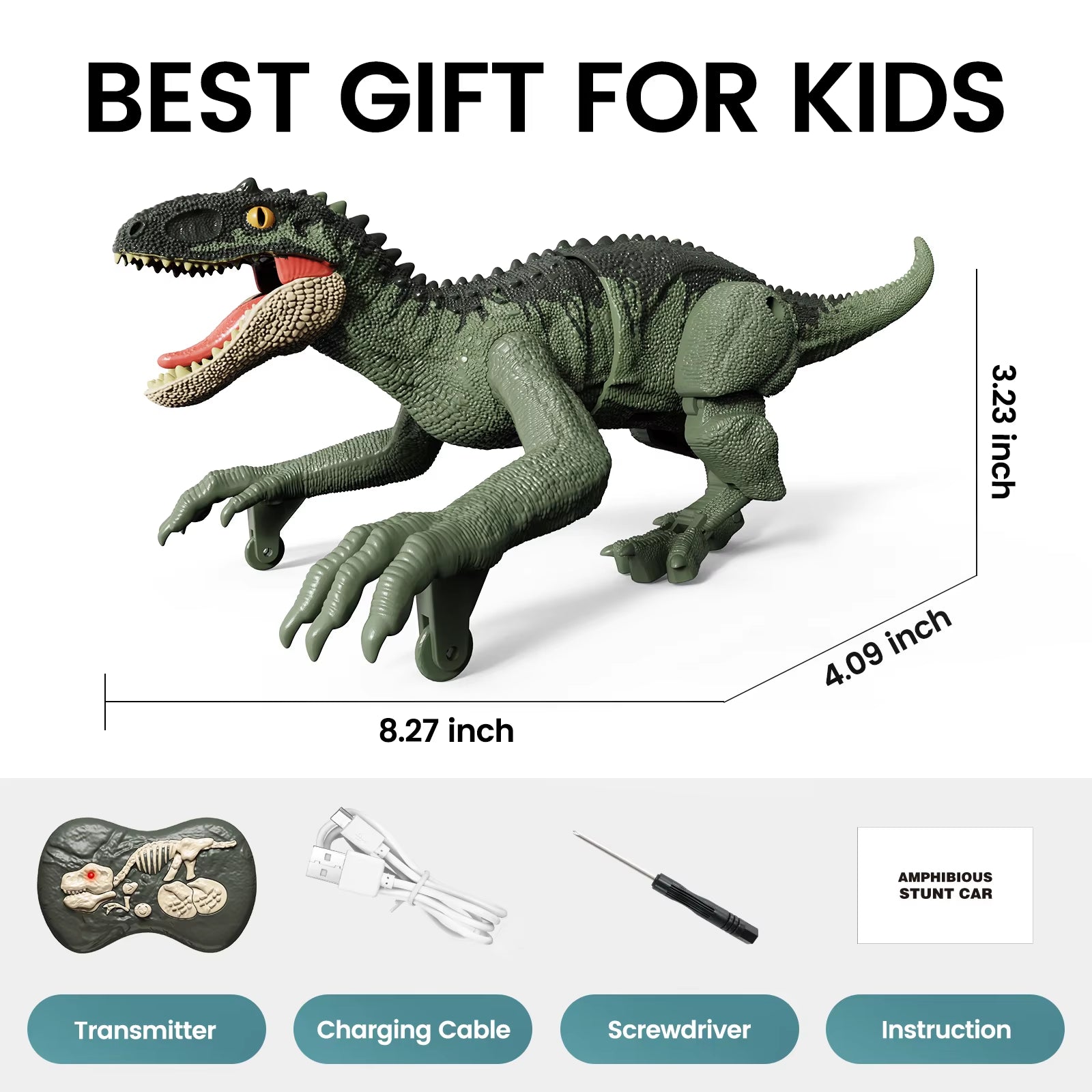 Remote Control Dinosaur Toy - Walking Robot Velociraptor, Perfect Gift for Kids 