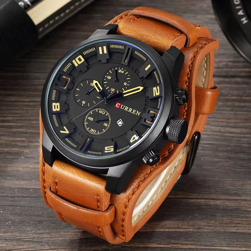 Men's Quartz Watch – Elegant & Waterproof Timepiece