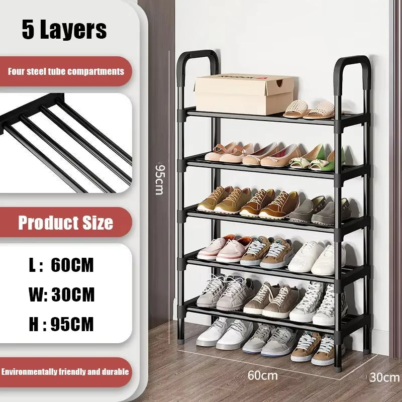 Multilayer Metal Shoe Rack – Space-Saving Organizer for Shoes & Plants