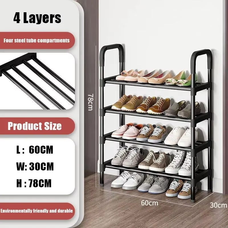 Multilayer Metal Shoe Rack – Space-Saving Organizer for Shoes & Plants