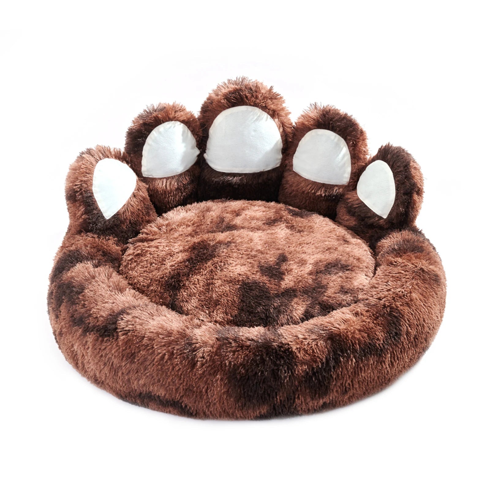 Paw-Shaped Fluffy Dog & Cat Bed - Warm, Cozy, and Comfy Cushion for Deep Sleep