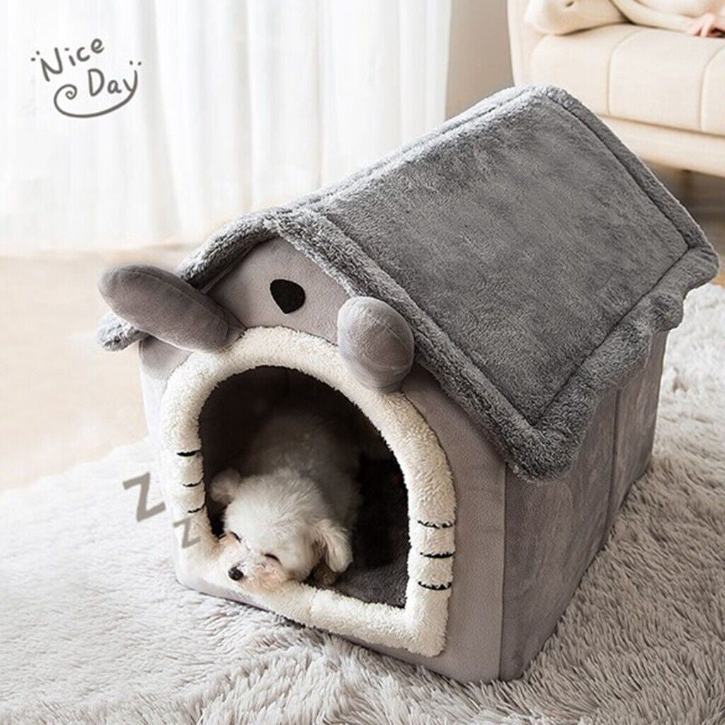 Cozy Igloo Pet Bed - Washable Fleece Pyramid Cave for Cats & Dogs