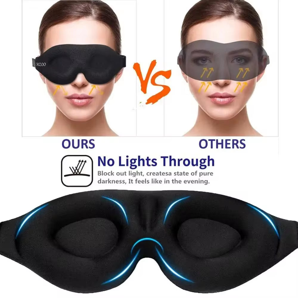 3D Contoured Eye Mask for Sleeping - Light-Blocking Comfort for Men & Women