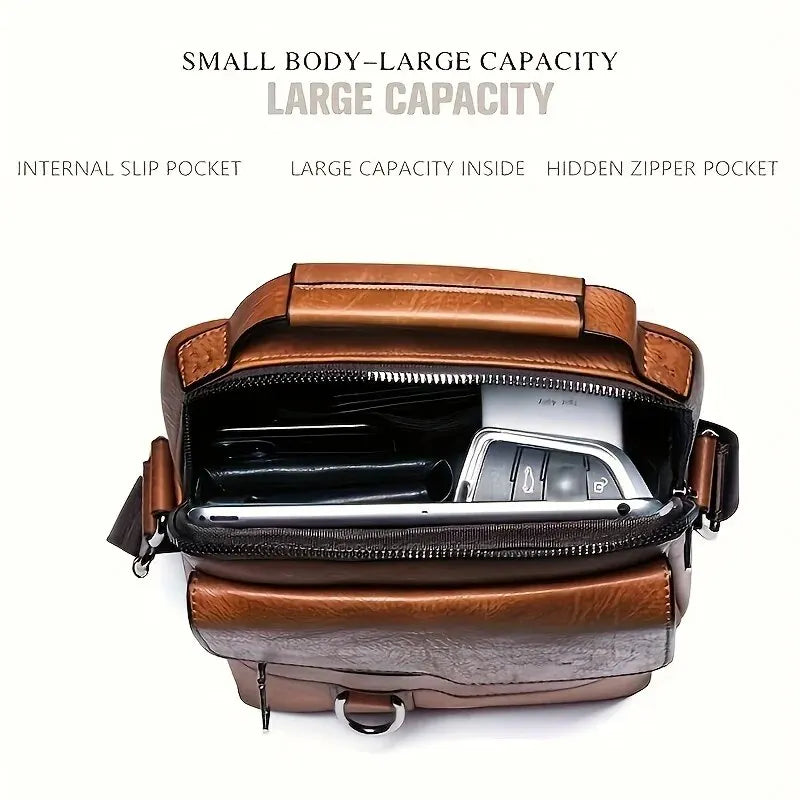 Leather Crossbody Messenger Bag – Stylish & Functional for Everyday Use