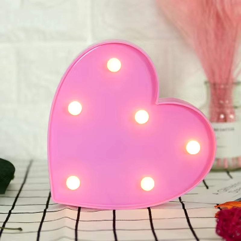 Romantic LED Heart Lamp – Red & Pink Night Light for Home & Events