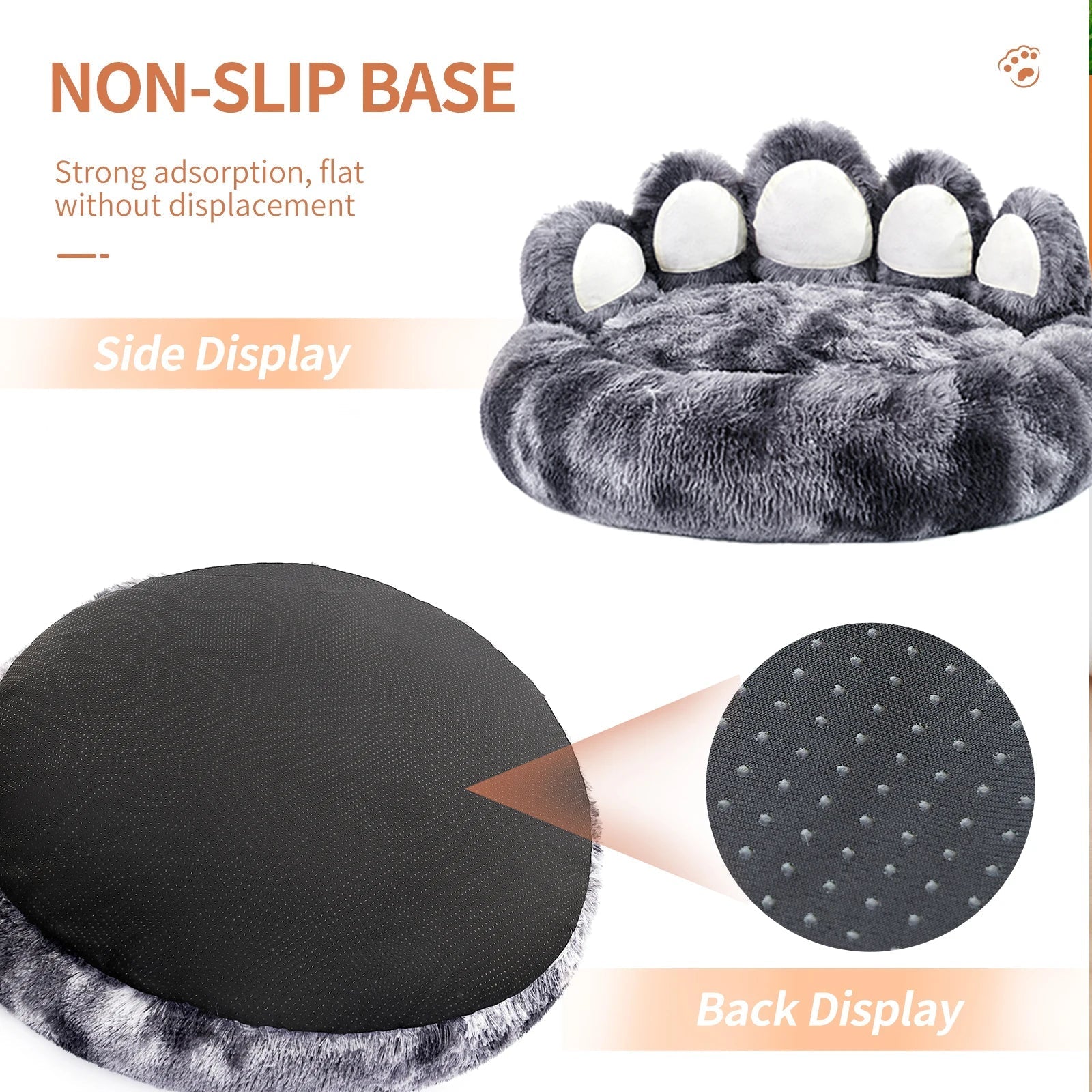 Paw-Shaped Fluffy Dog & Cat Bed - Warm, Cozy, and Comfy Cushion for Deep Sleep