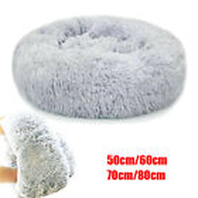 Extra Large Plush Donut Calming Pet Bed - Soft & Fluffy for Dogs and Cats