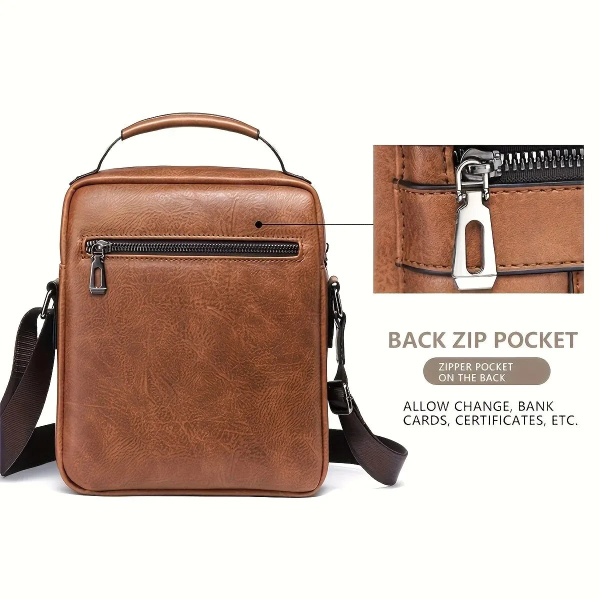 Leather Crossbody Messenger Bag – Stylish & Functional for Everyday Use