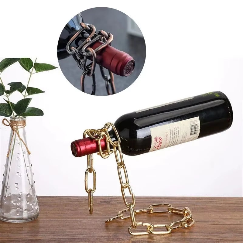 Magic Hanging Chain Rack: A Mesmerizing Bottle Display ✨🍷