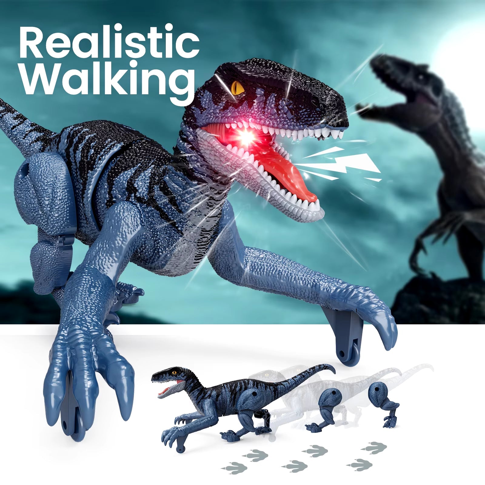 Remote Control Dinosaur Toy - Walking Robot Velociraptor, Perfect Gift for Kids 