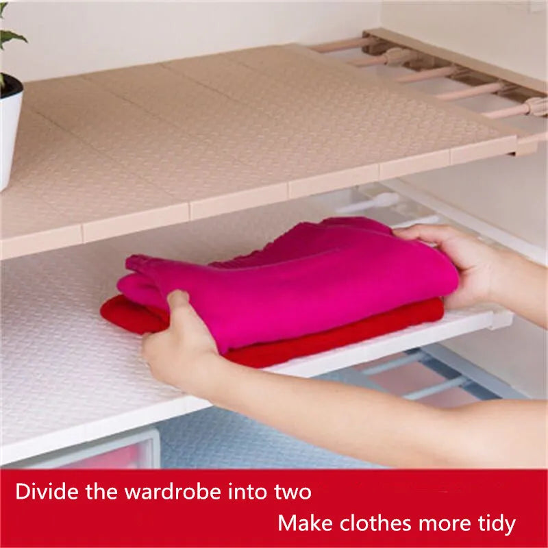 Adjustable Wall-Mounted Storage Shelf – Closet Organizer