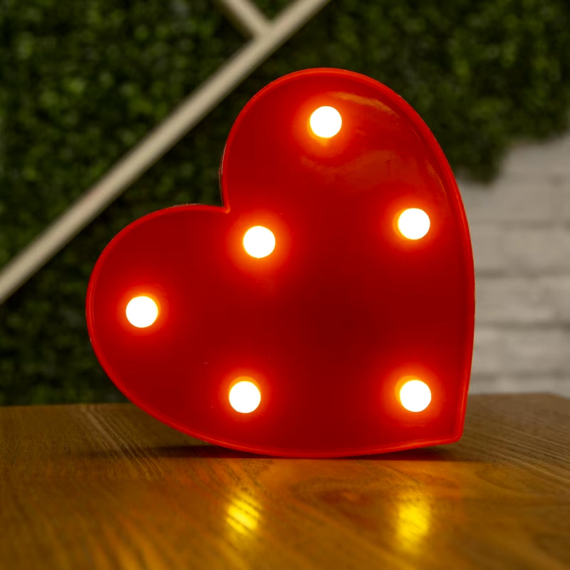 Romantic LED Heart Lamp – Red & Pink Night Light for Home & Events