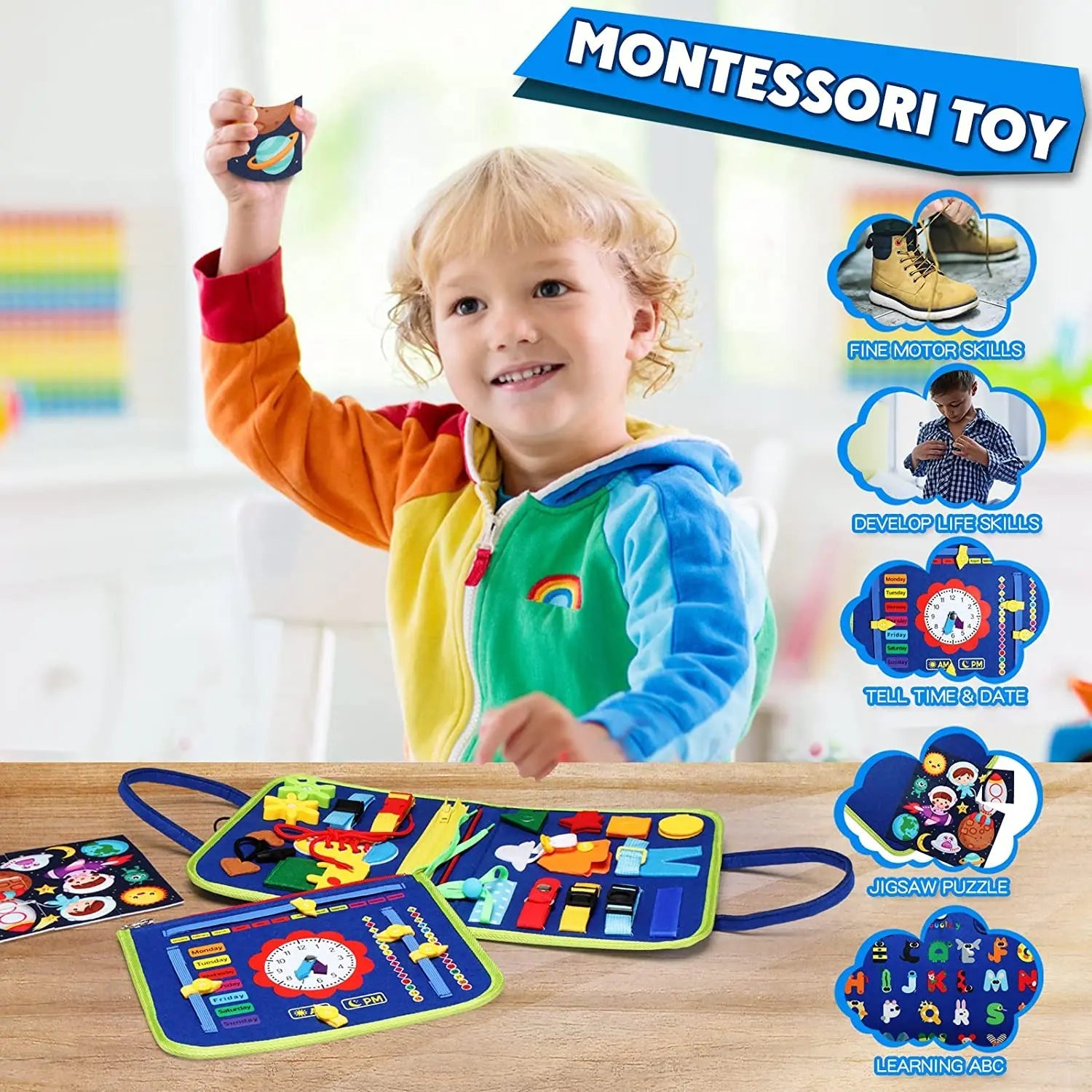 Interactive Sensory Busy Board - Educational Toy for Kids