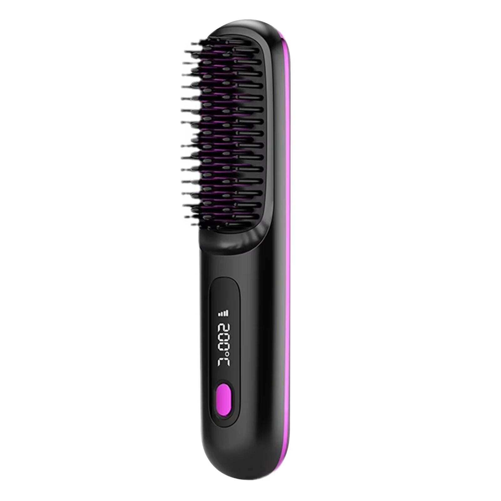 Wireless USB-Charging Hair Straightener Brush – Adjustable Heat