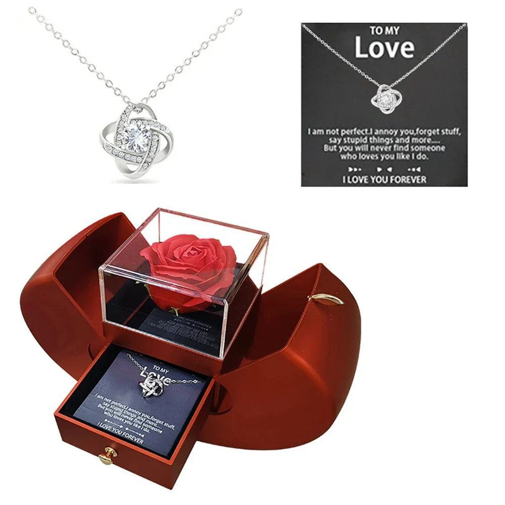 Luxury Necklace Gift Box – Eternal Rose Jewelry Case