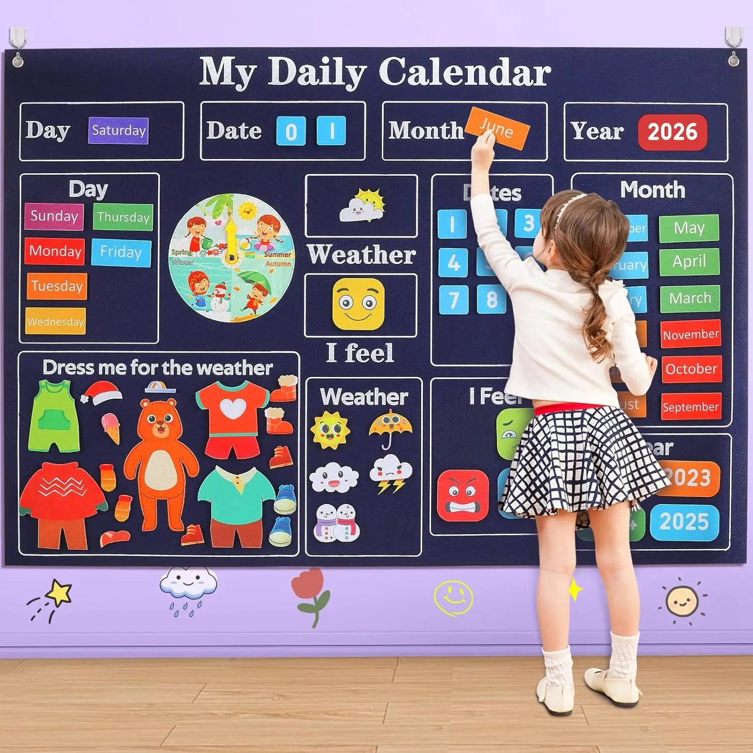 4-in-1 Farm Animals Felt Story Busy Board - Interactive Storytelling Wall Hanging for Early Learning and Gifts