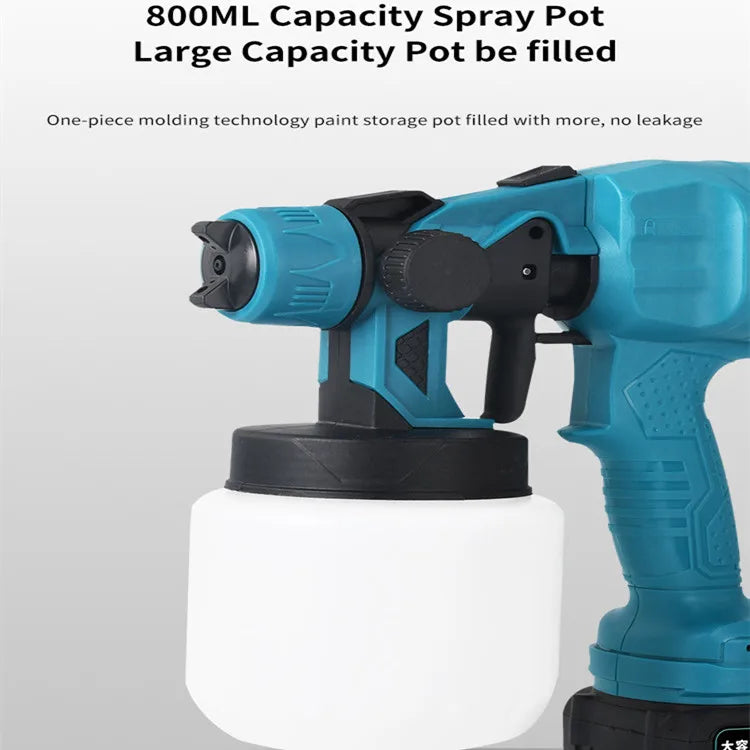 800ML Cordless Paint Sprayer – 21V Rechargeable Airbrush