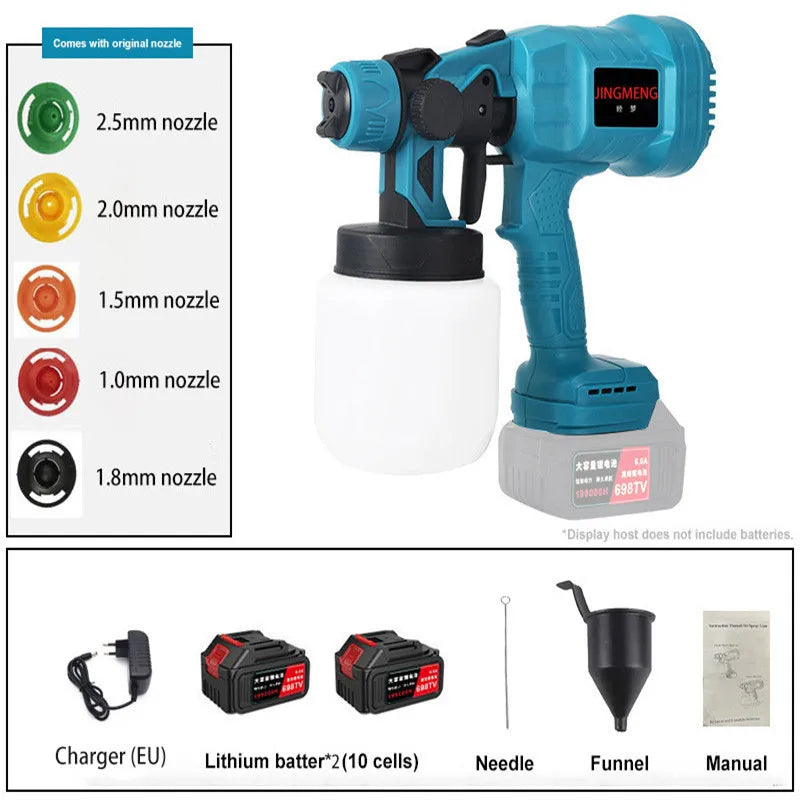 800ML Cordless Paint Sprayer – 21V Rechargeable Airbrush