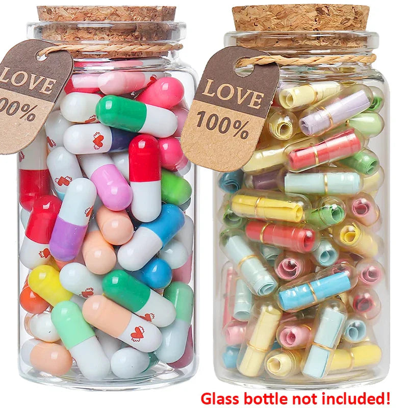 Love Capsule Message Bottles – 100-500 Mini Notes for Valentine's & Weddings