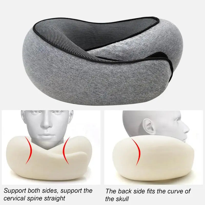 Memory Foam Travel Neck Pillow – U-Shaped Comfort & Support