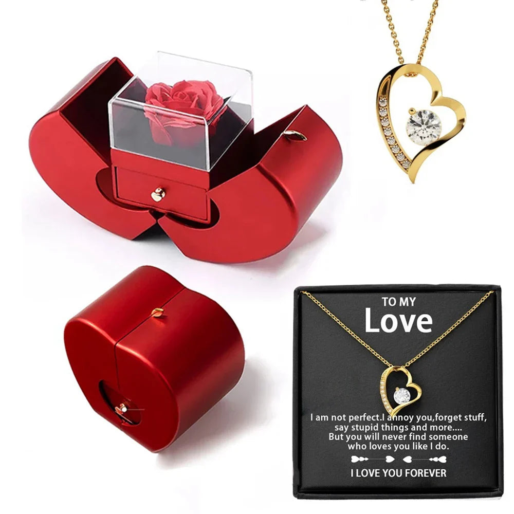 Luxury Necklace Gift Box – Eternal Rose Jewelry Case