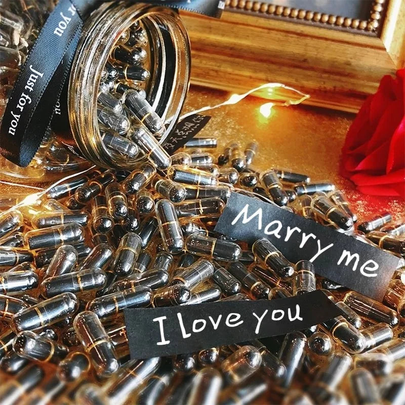 Love Capsule Message Bottles – 100-500 Mini Notes for Valentine's & Weddings