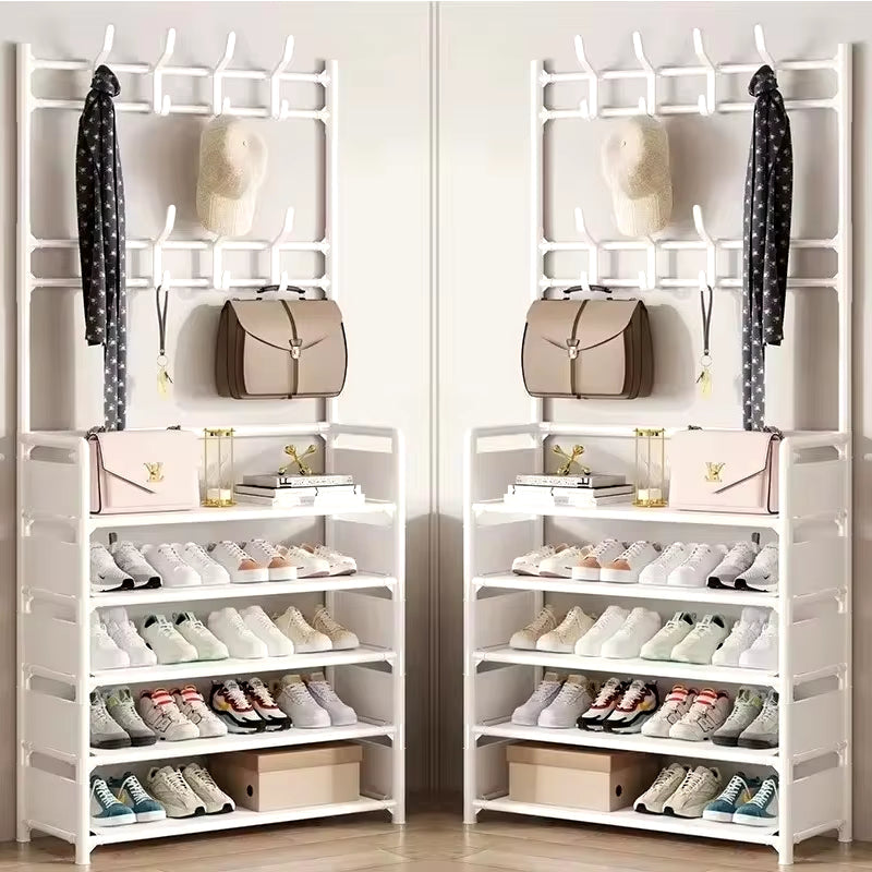 Multi-Layer Clothes & Shoe Rack – Floor-Standing Organizer for Hats, Shoes & More