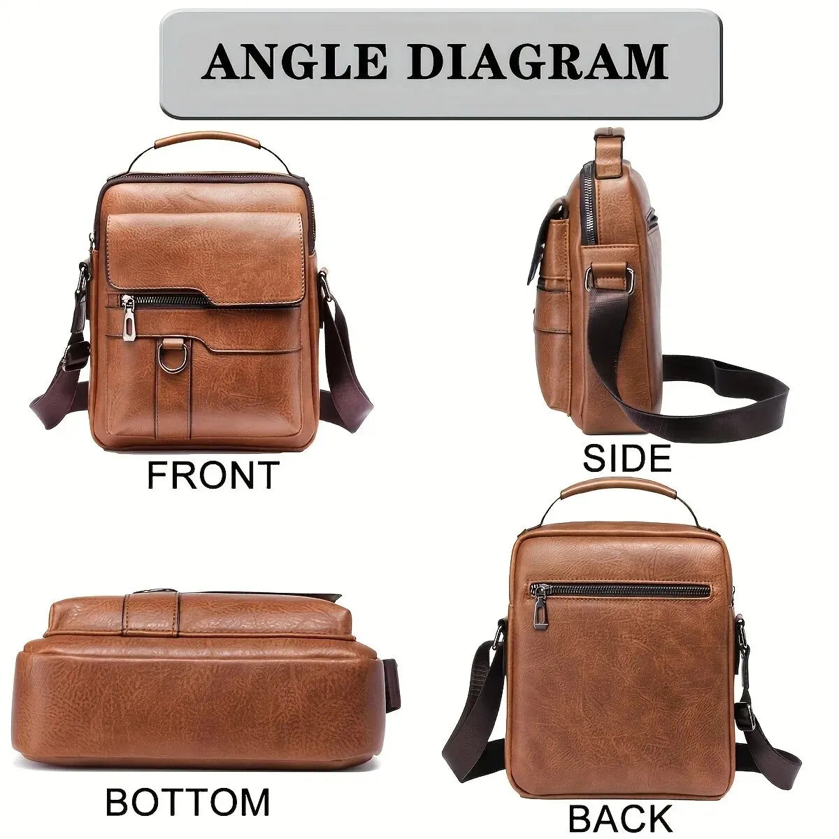 Leather Crossbody Messenger Bag – Stylish & Functional for Everyday Use