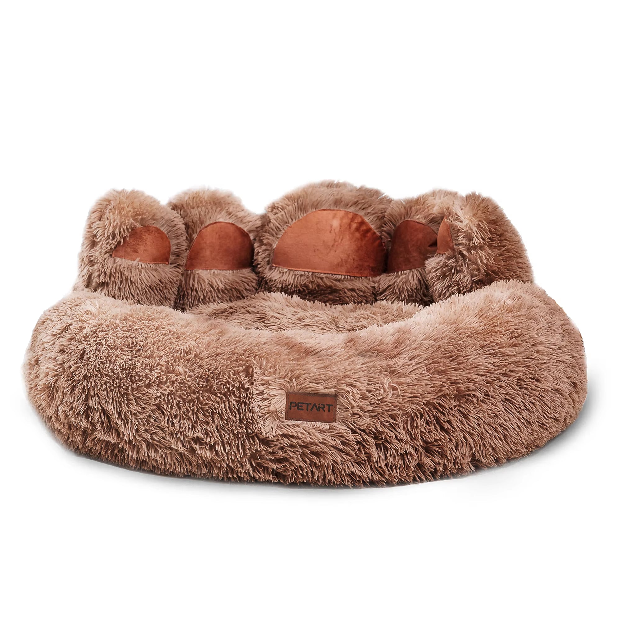 Paw-Shaped Fluffy Dog & Cat Bed - Warm, Cozy, and Comfy Cushion for Deep Sleep