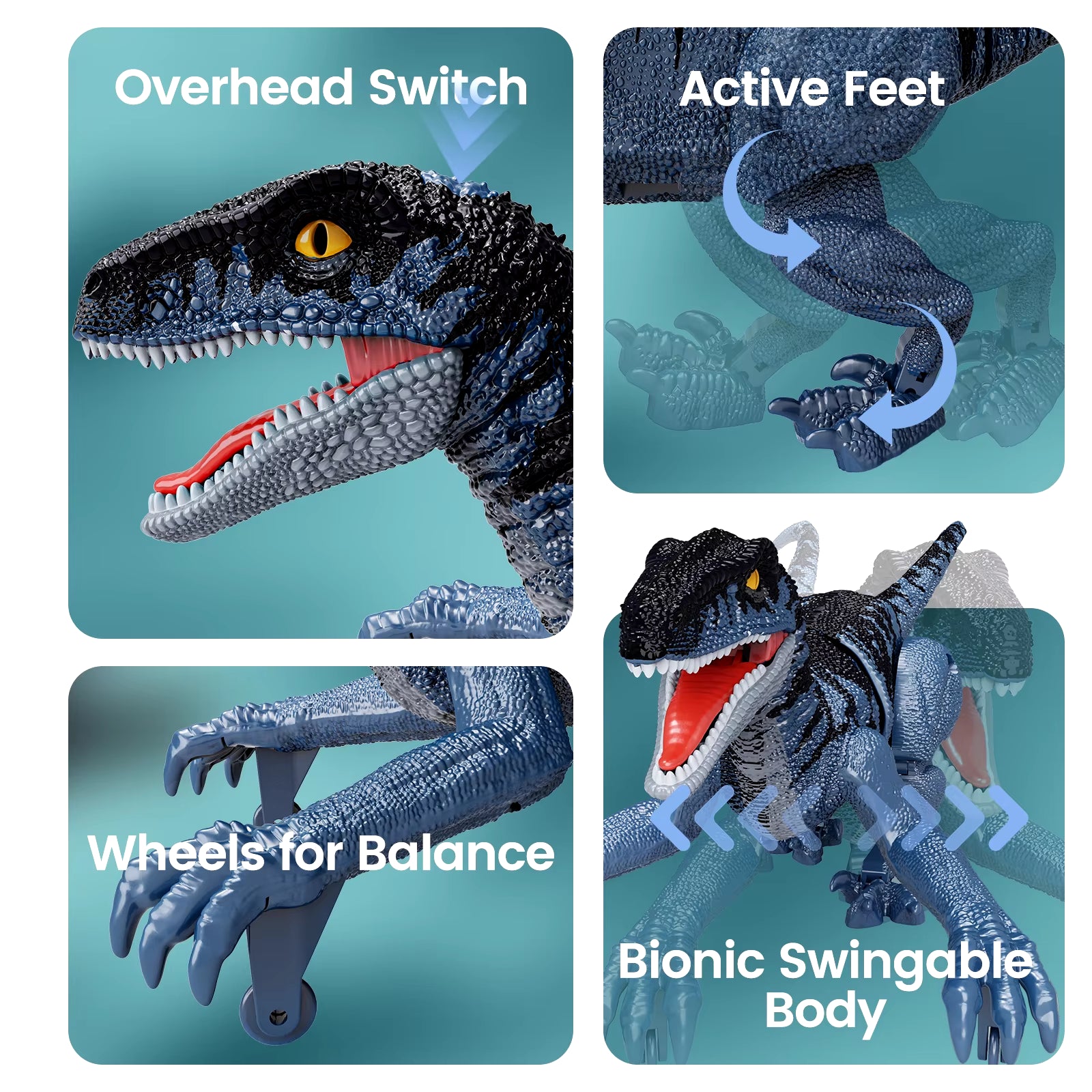 Remote Control Dinosaur Toy - Walking Robot Velociraptor, Perfect Gift for Kids 