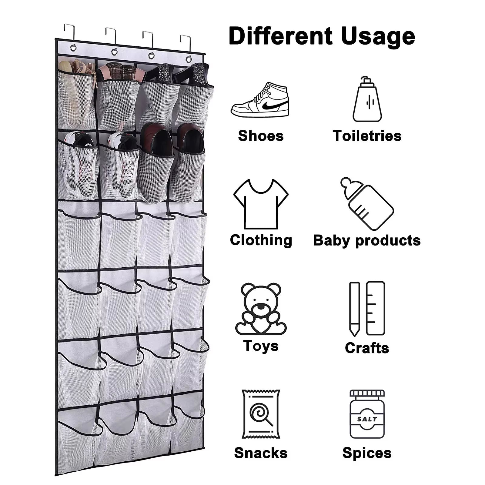 Over-the-Door Shoe Organizer – 24 Pocket Closet Storage