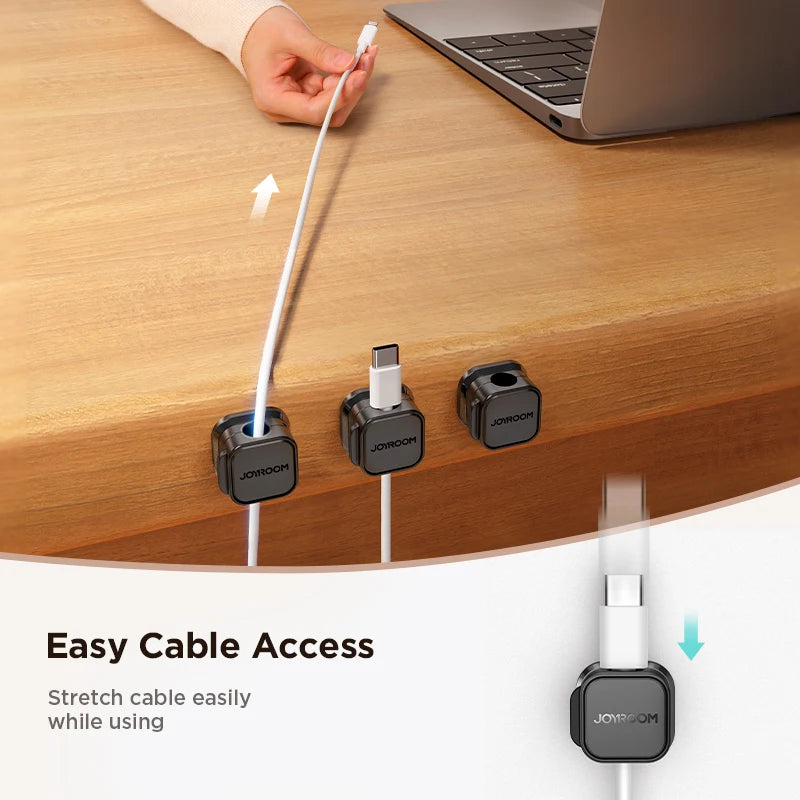 Magnetic Cable Clips - Adjustable Cord Holder & Wire Organizer for Tidy Desks