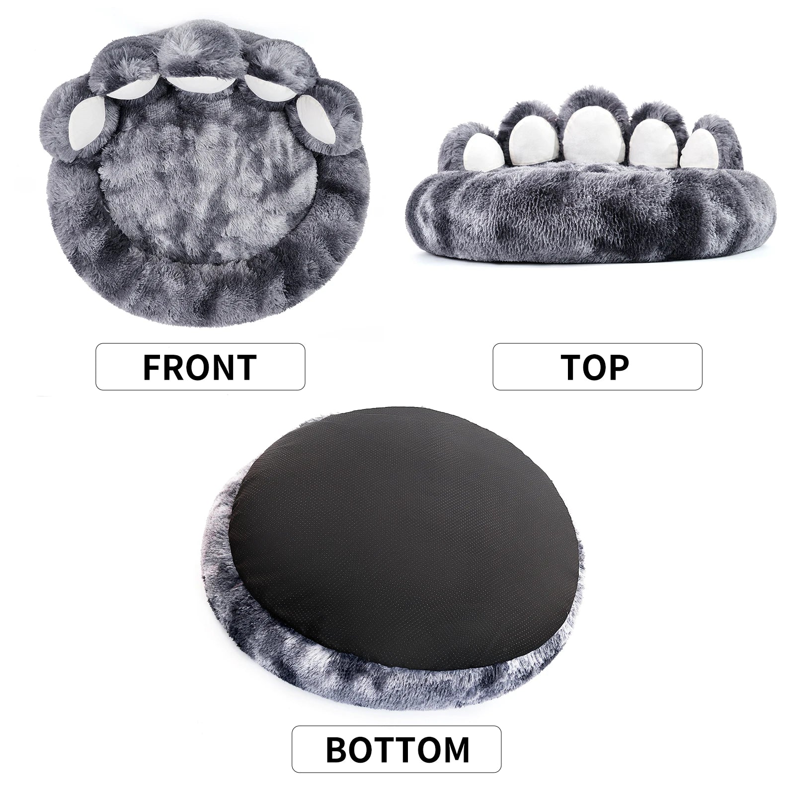 Paw-Shaped Fluffy Dog & Cat Bed - Warm, Cozy, and Comfy Cushion for Deep Sleep