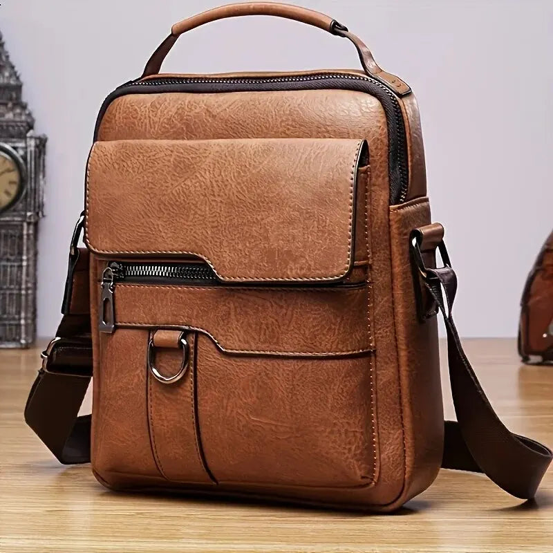 Leather Crossbody Messenger Bag – Stylish & Functional for Everyday Use