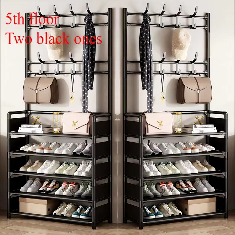 Multi-Layer Clothes & Shoe Rack – Floor-Standing Organizer for Hats, Shoes & More